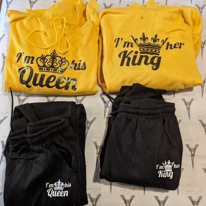 King and Queen sweatshirt sets